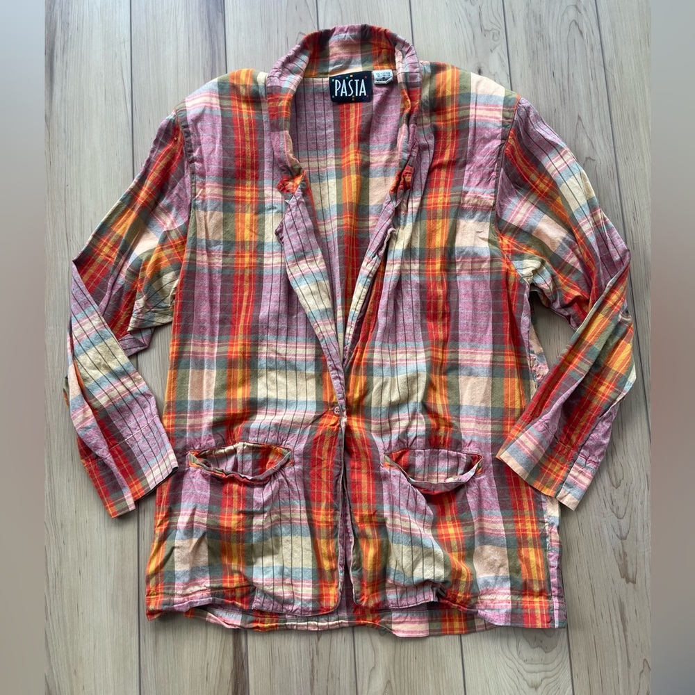 Vintage‎ PASTA Cotton Blend Flannel Blazer